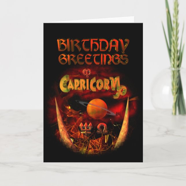 Capricorn Zodiac Birthday Greetings av Valxart Kort (Framsida)