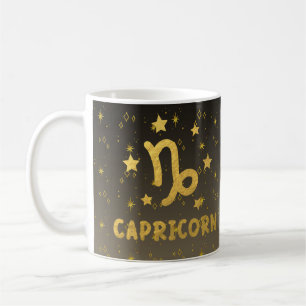 Capricorn Zodiac Blue och Guld Astrology Mugg