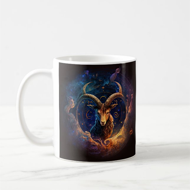 Capricorn Zodiac Coffee Mugg (Vänster)
