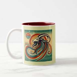 Capricorn Zodiac Coffee Mugg Retro Stil