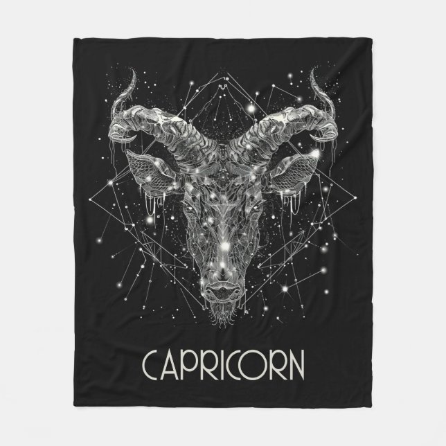 Capricorn Zodiac Constellation Fleece Blanket (Framsidan)