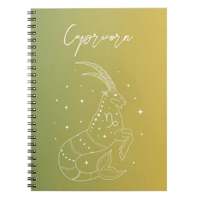 Capricorn zodiac horoscope stjärntecken gradient anteckningsbok (Framsidan)