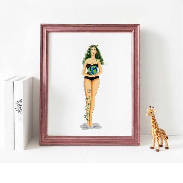 Capricorn Zodiac Illustration – Hand Drawn Poster (Skapare uppladdad)