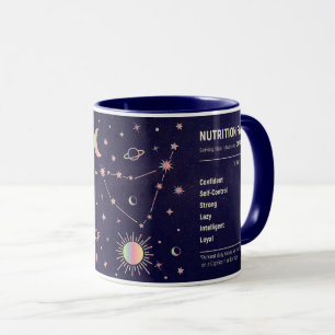 Capricorn zodiac-konstellation och näringsuppgifte mugg