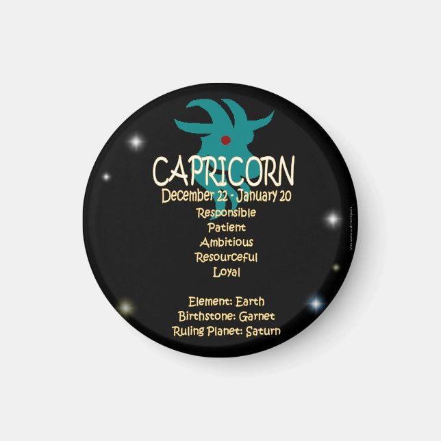 Capricorn zodiac magnet (Framsidan)