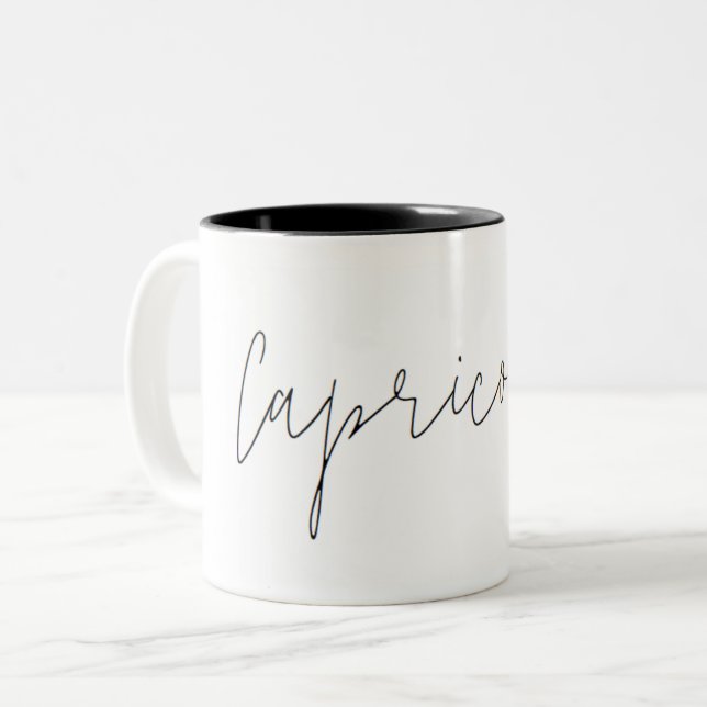 Capricorn Zodiac Minimalist Mugg (Framsida vänster)