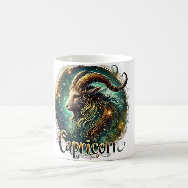 Capricorn Zodiac Mugg - Elegant och kosmetisk utfo (Center)