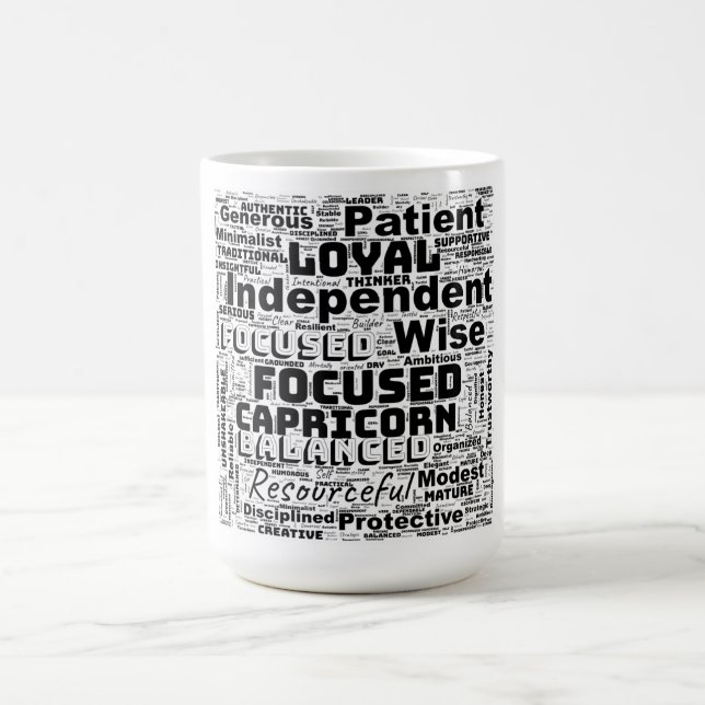 Capricorn Zodiac Ord Cloud-inspiration Kaffemugg (Center)