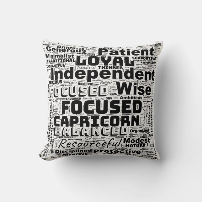 Capricorn Zodiac Ord Cloud-inspiration Kudde (Framsida)