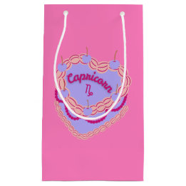 Capricorn Zodiac Pastel Heart Birthday Cake