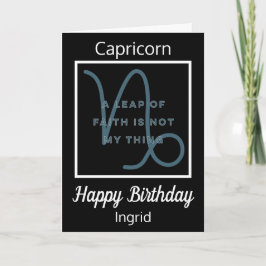 Capricorn Zodiac Quote Black & White Birday Card Kort