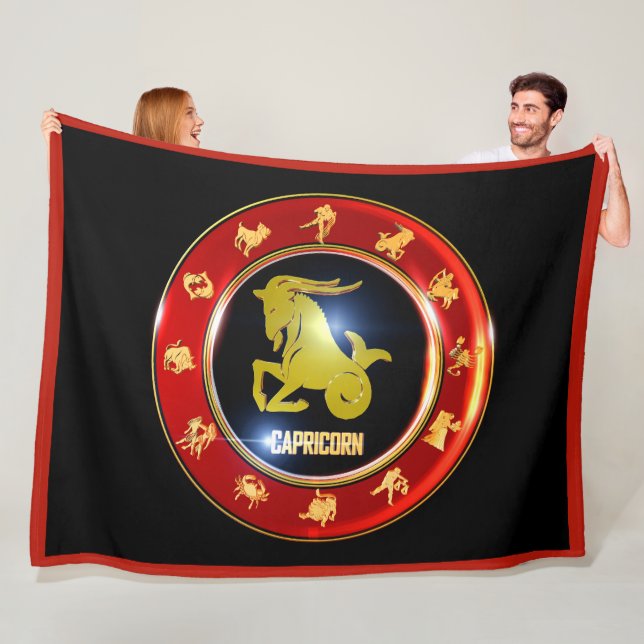 Capricorn Zodiac Sign Astrology Fleece Blanket (På plats)