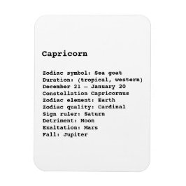 Capricorn Zodiac Sign Astrology-födelsedag Magnet