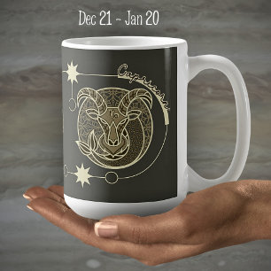 Capricorn Zodiac Sign Astrology Mandala Andlig Kaffemugg