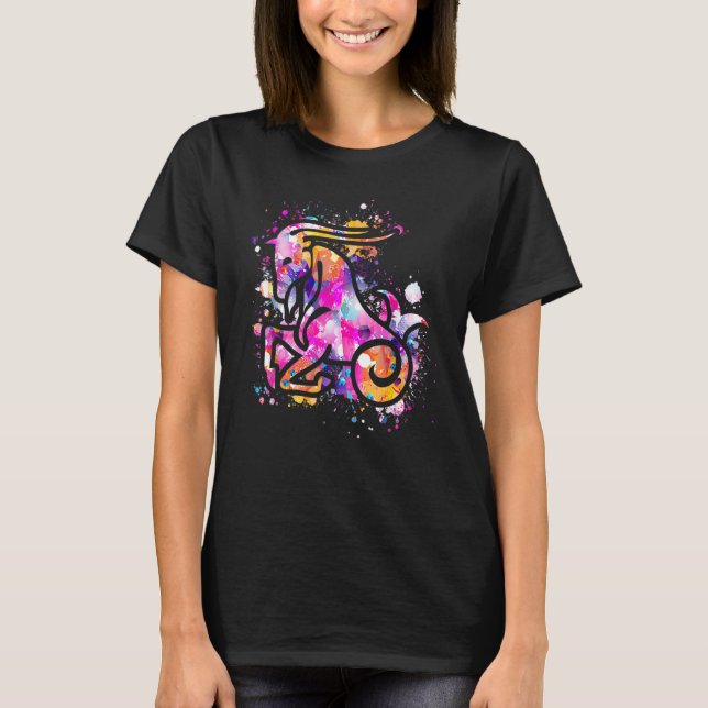 Capricorn Zodiac Sign Astrology T Shirt (Framsida)
