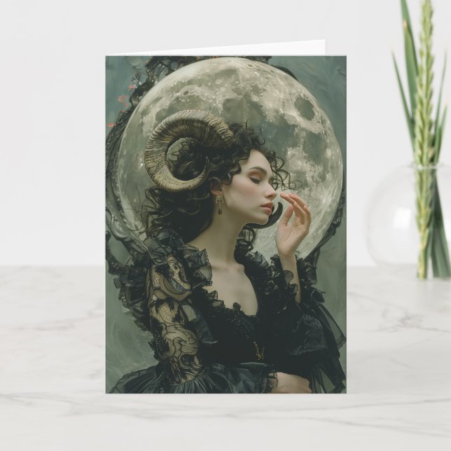 Capricorn Zodiac Sign, Astrology, Tarot, Note Card Anteckningskort (Framsida)