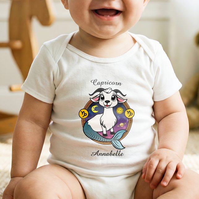 Capricorn Zodiac Sign Astrology Tecknad Horoscope T Shirt (Skapare uppladdad)