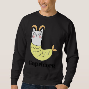 Capricorn Zodiac Sign Cute Funny Cat Kattunge Kitt Lång Ärmad Tröja