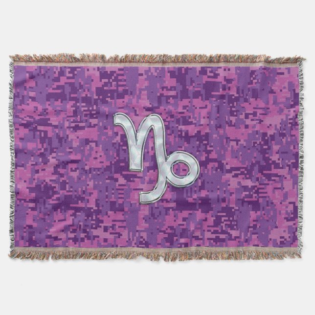 Capricorn Zodiac Sign Fuchsia Digital Camouflage Filt (Framsidan)