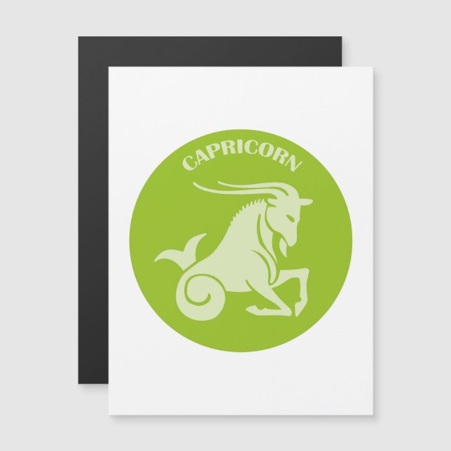 Capricorn, Zodiac Sign, Horoscope, Astrologi Magnetisk Inbjudningskort (Fram/baksida)