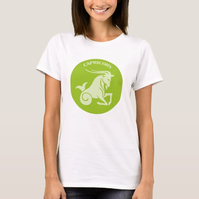 Capricorn, Zodiac Sign, Horoscope, Astrology T Shirt (Framsida)