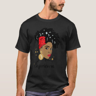 Capricorn Zodiac Sign Horoscope Cute Afro Astrolog T Shirt