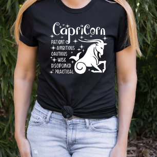 Capricorn Zodiac Sign Horoscope Traits T Shirt
