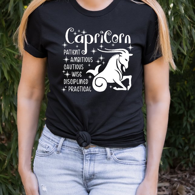Capricorn Zodiac Sign Horoscope Traits T Shirt (Skapare uppladdad)
