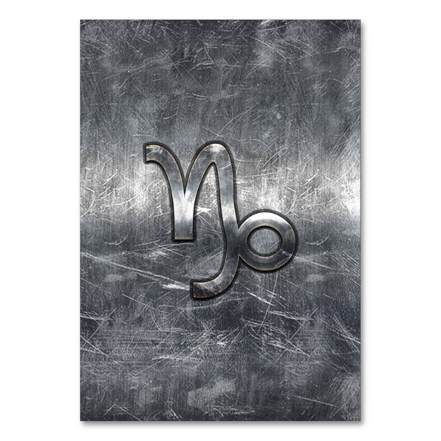 Capricorn Zodiac Sign in grunge disted stil Bordsnummer (Framsidan)