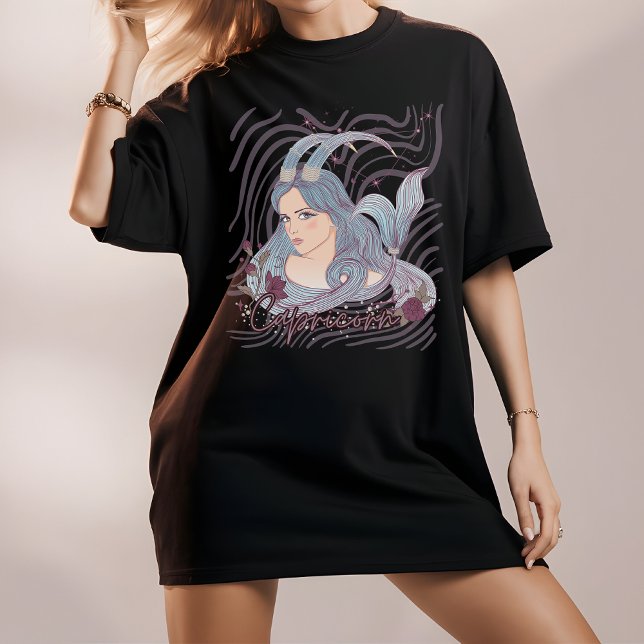 Capricorn Zodiac Sign, januari Astrology Aesttheti T Shirt (Skapare uppladdad)