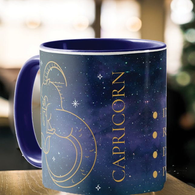 Capricorn Zodiac Sign Personality Trait Namn Gift Mugg (Capricorn Zodiac Sign Personality Trait Name Gift Mug)