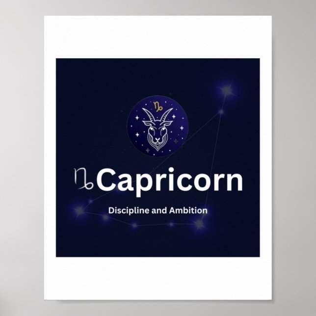 Capricorn Zodiac Sign Sticker Poster (Framsidan)