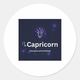 Capricorn Zodiac Sign Sticker Runt Klistermärke