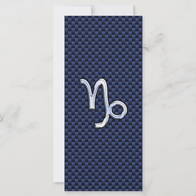 Capricorn Zodiac Signnavy blue carbon fiber stil (Framsida)
