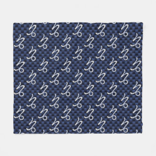 Capricorn Zodiac Signnavy blue carbon fiber stil Fleecefilt