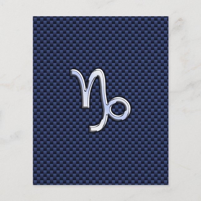Capricorn Zodiac Signnavy blue carbon fiber stil Flygblad (Framsidan)