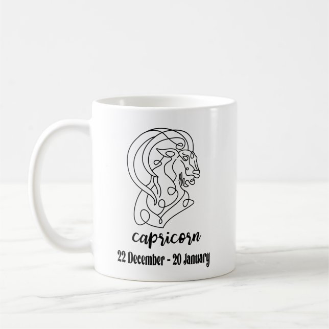 Capricorn, Zodiac Signs Kaffemugg (Vänster)