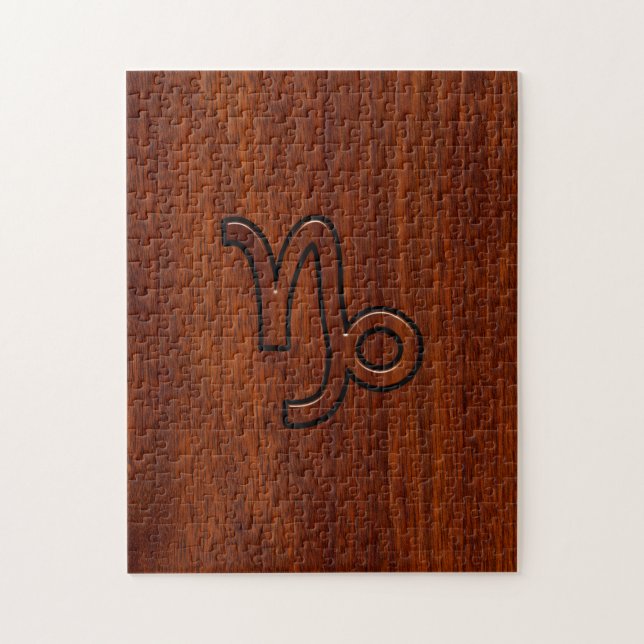 Capricorn Zodiac Skriv in Mahogany Stil Pussel (Vertikal)