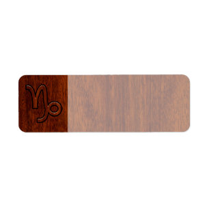 Capricorn Zodiac Skriv in Mahogany Stil Returadress Etikett