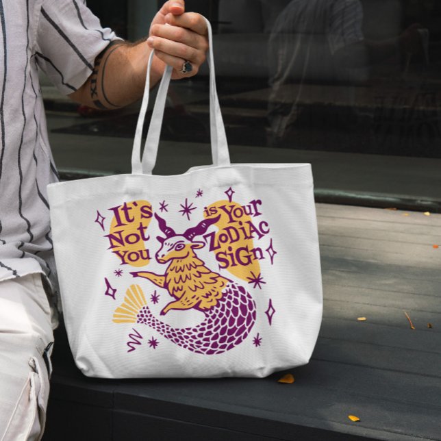 Capricorn Zodiac-skylt Offert Tote Bag Tygkasse (Skapare uppladdad)
