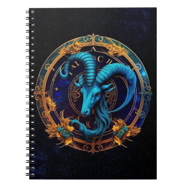 Capricorn Zodiac Spiral bärbar dator Anteckningsbok (Framsidan)
