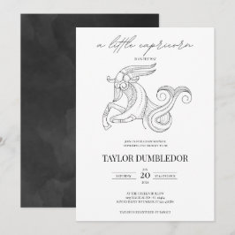 Capricorn Zodiac Stjärntecken Astrology Baby Showe Inbjudningar