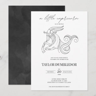 Capricorn Zodiac Stjärntecken Astrology Baby Showe Inbjudningar