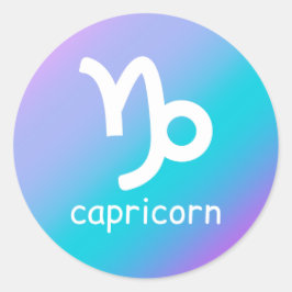 Capricorn Zodiac Stjärntecken Astrology Blue Gradi Runt Klistermärke
