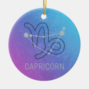 Capricorn Zodiac Stjärntecken Horoscope Constellat Julgransprydnad Keramik
