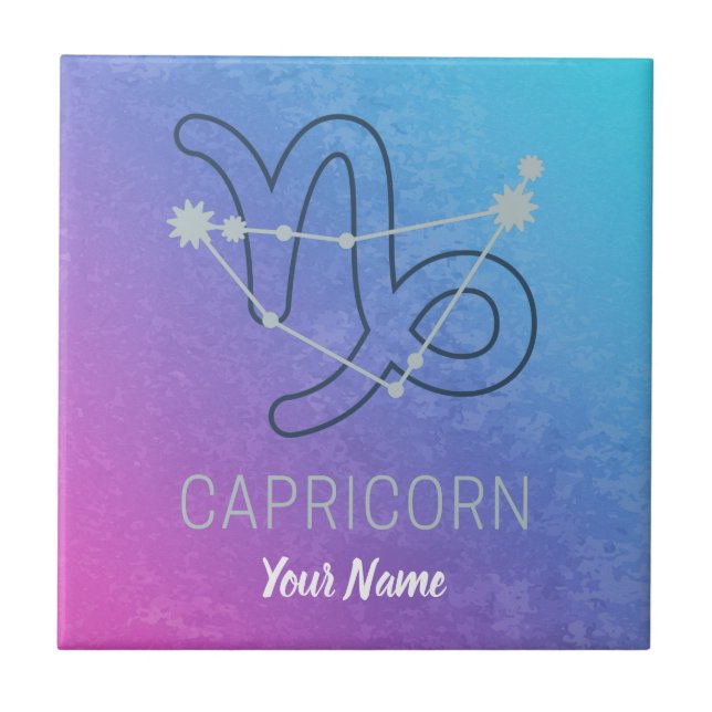 Capricorn Zodiac Stjärntecken Horoscope Constellat Kakelplatta (Framsidan)