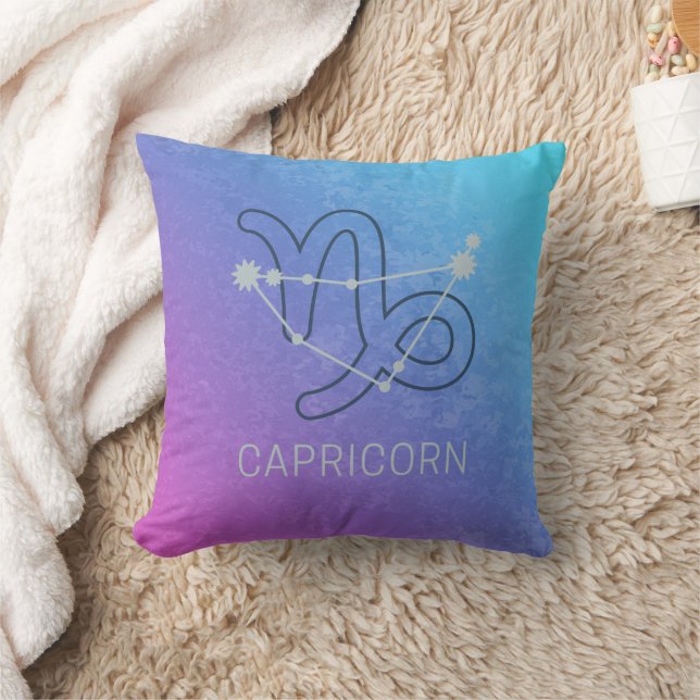 Capricorn Zodiac Stjärntecken Horoscope Constellat Kudde (Filt)