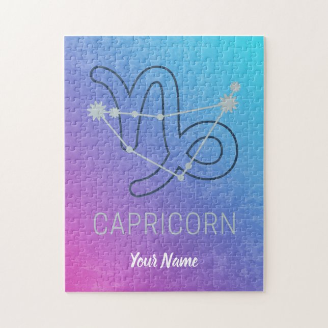 Capricorn Zodiac Stjärntecken Horoscope Constellat Pussel (Vertikal)