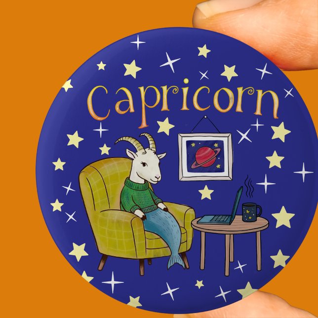 Capricorn Zodiac-Stjärntecken Knapp (Skapare uppladdad)