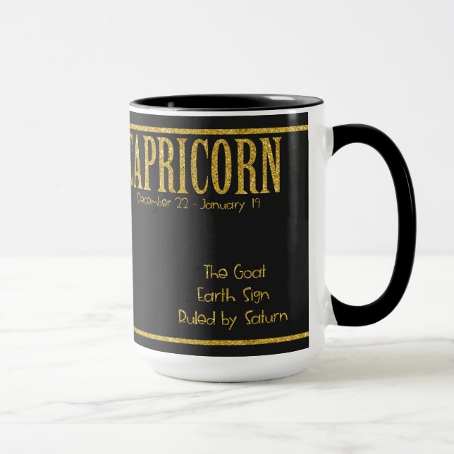 Capricorn Zodiac Stjärntecken Mugg (Höger)